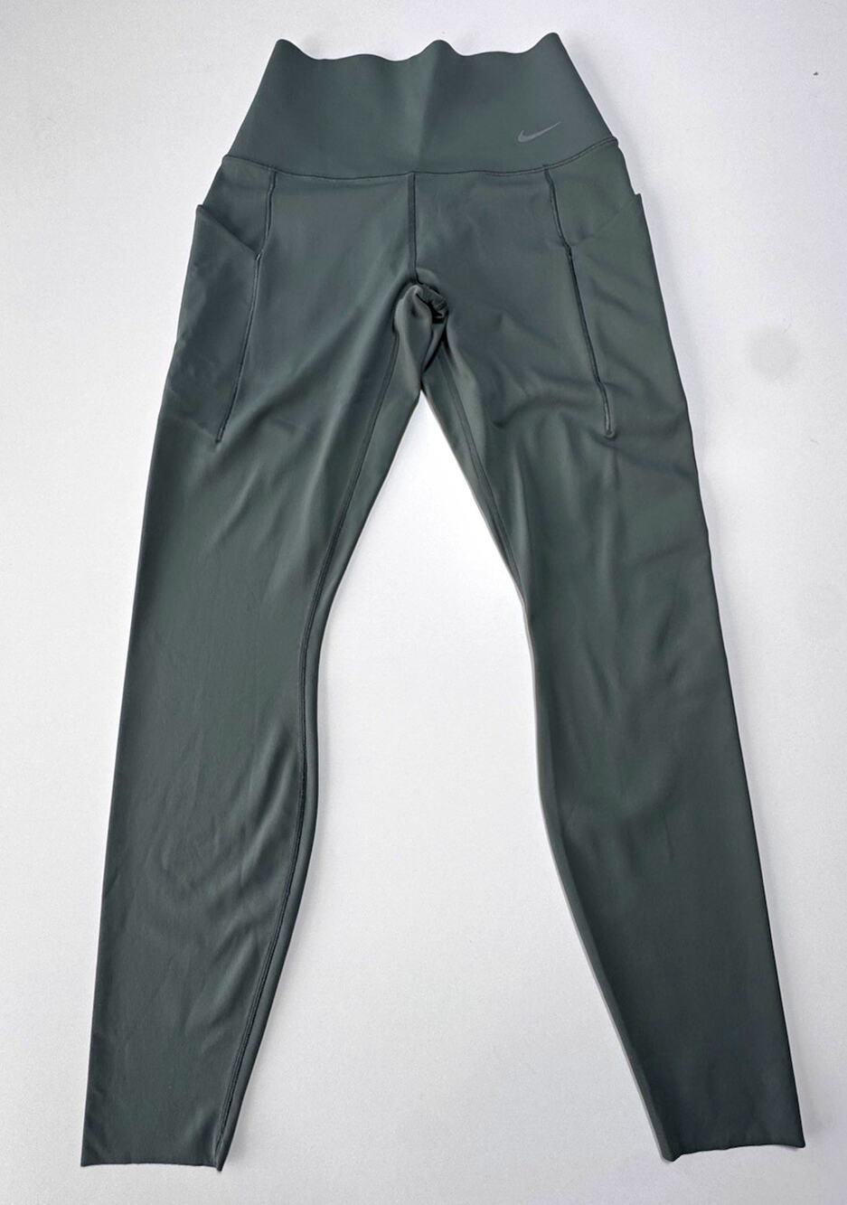 Nike Dri-FIT Women's Green High Rise Ankle Leggings Pockets Size S #1068